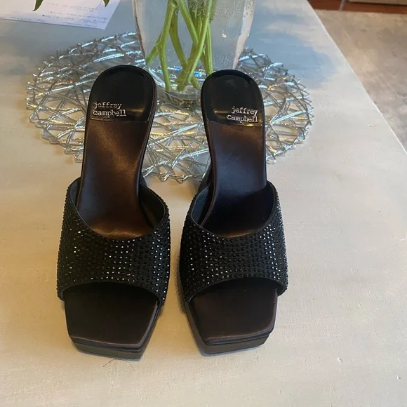 Jeffrey Campbell Hollywood Rhinestone Platform Sandals Size 7 - Picture 11 of 13